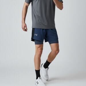 Under Armour Qualifier Speedpocket 5" Running Shorts NWT Mens Sz M Blue Fitted